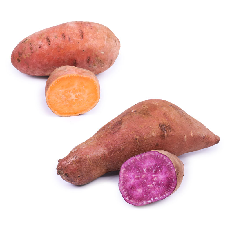 Susskartoffeln-Mixkarton-lila-und-orange bei R-express Gastronomie Lebensmittel Grosshandel online kaufen